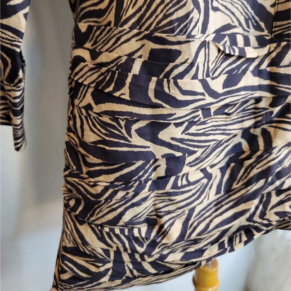 REVOLVE L'ACADEMIE Tan Abstract Tiger Charley Mini Dress Ruched Modern Night Out - Picture 11 of 16